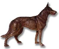 14-inch Hubley Cast Iron German Shepherd Dog door stop.